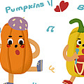 Pumpkins Band Drawing by Min Fen Zhu Pumpkins Band Drawing by Min Fen Zhu