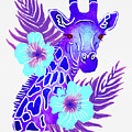 Purple Giraffe Tropical Jungle Safari Painting by Christina Wedberg Purple Giraffe Tropical Jungle Safari Painting by Christina Wedberg
