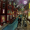 Purple Moon Victoriana Mixed Media by David Westwood Purple Moon Victoriana Mixed Media by David Westwood