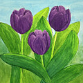 Purple Tulips Mixed Media by Lisa Neuman Purple Tulips Mixed Media by Lisa Neuman