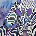 Purple Zebras Painting by Ann Frederick Purple Zebras Painting by Ann Frederick