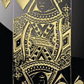 Queen of Hearts in Gold on Black Digital Art by Serge Averbukh Queen of Hearts in Gold on Black Digital Art by Serge Averbukh