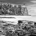 Rain Clouds Over Split Rock Black and White Photograph by Sebastian Musial Rain Clouds Over Split Rock Black and White Photograph by Sebastian Musial