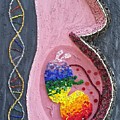Rainbow Baby Mosaic Mixed Media by Adriana Zoon Rainbow Baby Mosaic Mixed Media by Adriana Zoon