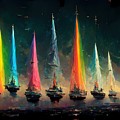 Rainbow Fleet Digital Art by Nickleen Mosher Rainbow Fleet Digital Art by Nickleen Mosher