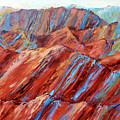 Rainbow Mountains Painting by Zan Savage Rainbow Mountains Painting by Zan Savage