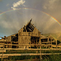 Rainbow over Mapleton Barn Photograph by Wesley Aston Rainbow over Mapleton Barn Photograph by Wesley Aston