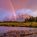 Rainbow Over The Tetons by Brad Schwarm