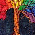 Rainbow Tree with Night Sky by Vonda Drees Rainbow Tree with Night Sky by Vonda Drees