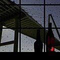 Rainy Day Romance Arthur Ravenel Jr Bridge Charleston SC Through the Window by Bob Pardue