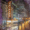 Rainy Night State Street Chicago by Glenn Galen