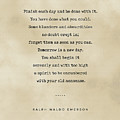Ralph Waldo Emerson Quote 01 - Typewriter quote on Old Paper - Literary Poster - Book Lover Gifts Mixed Media by Studio Grafiikka Ralph Waldo Emerson Quote 01 - Typewriter quote on Old Paper - Literary Poster - Book Lover Gifts Mixed Media by Studio Grafiikka