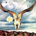 Ram's Head, White Hollyhock-Hills Painting by Georgia O'Keeffe Ram's Head, White Hollyhock-Hills Painting by Georgia O'Keeffe
