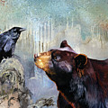 Raven and the Bear Painting by J W Baker Raven and the Bear Painting by J W Baker