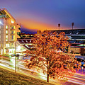 Razorback Stadium Autumn Sunset Panorama - Fayetteville Arkansas Photograph by Gregory Ballos