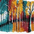 Rebound Art No2 - colorful forest Mixed Media by Bonnie Bruno Rebound Art No2 - colorful forest Mixed Media by Bonnie Bruno