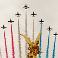 Red Arrows over Victoria Memorial Photograph by Andrew Lalchan Red Arrows over Victoria Memorial Photograph by Andrew Lalchan