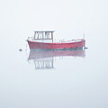Red Boat in the Mist, Coniston Water Photograph by Anita Nicholson Red Boat in the Mist, Coniston Water Photograph by Anita Nicholson