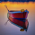 Red Boat With a Pitchfork by Darius Aniunas