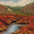 Red Dogs Pastel by Lee Tisch Bialczak Red Dogs Pastel by Lee Tisch Bialczak