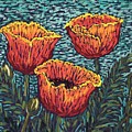 Red Orange Poppies by Candy Mayer