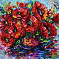 Red Poppies In A Vase Painting by OLena Art Red Poppies In A Vase Painting by OLena Art