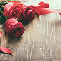 Red roses with red ribbon on wooden table Photograph by Jelena Jovanovic Red roses with red ribbon on wooden table Photograph by Jelena Jovanovic