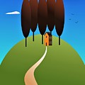 Red Tree Hill Digital Art by Fatline Graphic Art Red Tree Hill Digital Art by Fatline Graphic Art