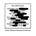 Redacted Lords Prayer by David Luebbert