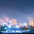 Refinery at blue hour 2 by Stephen Holst