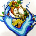 Refresh Carmen Miranda Mural Art Painting by Carrie Martinez Refresh Carmen Miranda Mural Art Painting by Carrie Martinez