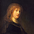 Rembrandt van Rijn - Saskia Wearing A Veil by Alexandra Arts