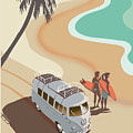 Retro Surf life VW Kombi Painting by Sassan Filsoof Retro Surf life VW Kombi Painting by Sassan Filsoof