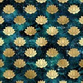 Rivala - Teal Gold Watercolor Lotus Galaxy Dharma Pattern Digital Art by Sambel Pedes Rivala - Teal Gold Watercolor Lotus Galaxy Dharma Pattern Digital Art by Sambel Pedes