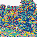 River and forest landscape painting minimalism conceptual colorful red blue yellow by Vitali Komarov River and forest landscape painting minimalism conceptual colorful red blue yellow by Vitali Komarov