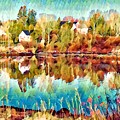River Reflections in Autumn Mixed Media by Lisa Pearlman River Reflections in Autumn Mixed Media by Lisa Pearlman