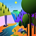 River valley Digital Art by Fatline Graphic Art River valley Digital Art by Fatline Graphic Art
