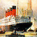 RMS Aquitania Cruise Ship Poster 1914 Painting by Unknown RMS Aquitania Cruise Ship Poster 1914 Painting by Unknown