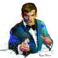 Roger Moore Painting by Miki De Goodaboom Roger Moore Painting by Miki De Goodaboom