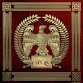 Roman Empire - Gold Imperial Eagle over Red Velvet Digital Art by Serge Averbukh Roman Empire - Gold Imperial Eagle over Red Velvet Digital Art by Serge Averbukh