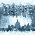 ROME BLUE stylized skyline by Stefano Senise
