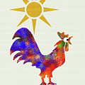 Rooster Pattern Art Mixed Media by Christina Rollo Rooster Pattern Art Mixed Media by Christina Rollo
