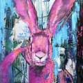 Rosa Hase - Painting by Uwe Fehrmann Rosa Hase - Painting by Uwe Fehrmann