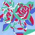Rose bouquet in a vase oil painting on canvas, pop art fluorescent colorful flower still life by Vitali Komarov Rose bouquet in a vase oil painting on canvas, pop art fluorescent colorful flower still life by Vitali Komarov