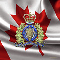 Royal Canadian Mounted Police - R C M P Badge over Canadian Flag Digital Art by Serge Averbukh Royal Canadian Mounted Police - R C M P Badge over Canadian Flag Digital Art by Serge Averbukh
