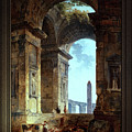 Ruins With An Obelisk In The Distance Fine Art Old Masters Reproduction Painting by Rolando Burbon Ruins With An Obelisk In The Distance Fine Art Old Masters Reproduction Painting by Rolando Burbon
