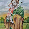 Saint Joseph and Child Painting by Carolina Prieto Moreno Saint Joseph and Child Painting by Carolina Prieto Moreno