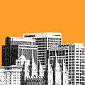 Salt Lake City Skyline - Orange Digital Art by DB Artist Salt Lake City Skyline - Orange Digital Art by DB Artist