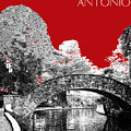San Antonio Skyline River Walk - Dark Red Digital Art by DB Artist San Antonio Skyline River Walk - Dark Red Digital Art by DB Artist