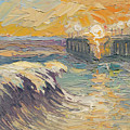 Santa Cruz Wave Painting by PJ Kirk Santa Cruz Wave Painting by PJ Kirk